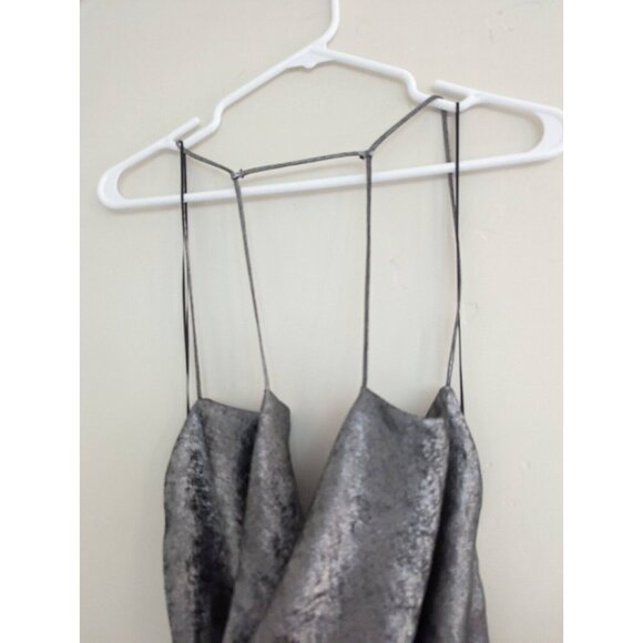 ZARA NEW WOMAN SILVER SATIN EFFECT SLIP DRESS Size L REF:8496/746 - Picture 14 of 16